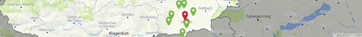 Kartenansicht für Apotheken-Notdienste in der Nähe von Sankt Nikolai im Sausal (Leibnitz, Steiermark)